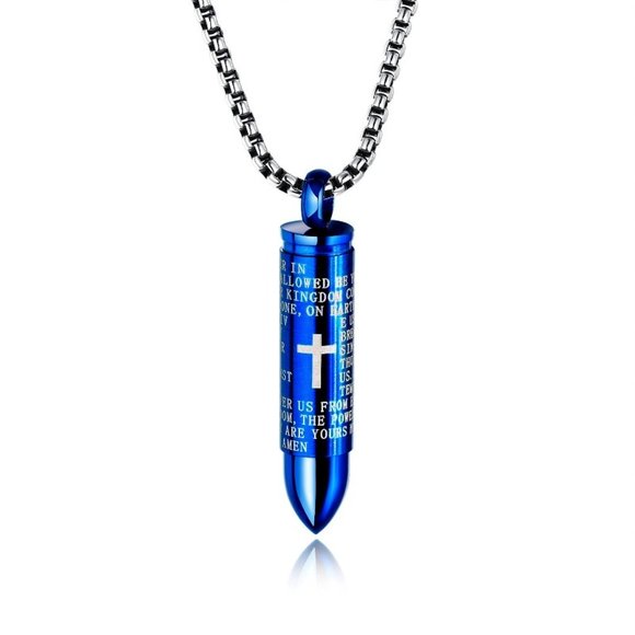 Private Label Other - Lord's Prayer Stainless Steel Bullet Necklace NWOT